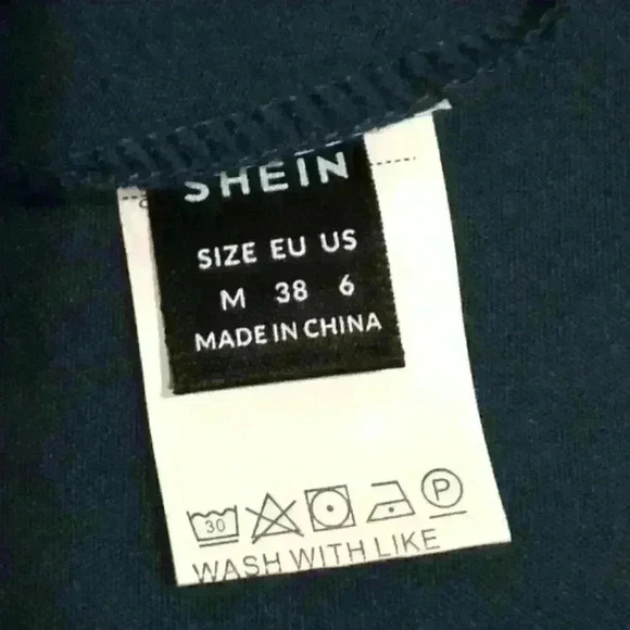 SHEIN Deep Blue/Green shift dress; Easy Care, cute, Hi-Low in Poly/Spandex blend - Picture 4 of 4